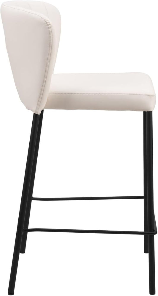HomeStock Counter Stool Set of 2 - Cream Bar Stools for Kitchen Island & Home