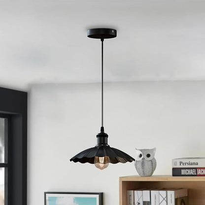 Industrial Vintage Pendant Light Adjustable Hanging Fixture Retro E26 Lamp Holder for Indoor Lighting Metal Shade Ceiling Lamp for Bedroom, Kitchen, Bar, Cafe