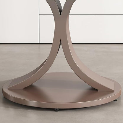 Modern Sintered Stone Dining Table for 4-6, Luxury Rectangular Kitchen Dinette with Faux Marble Top & Heavy-Duty Metal Legs, Heat-Resistant Furniture for Dining Room (53" + 8 Chairs)