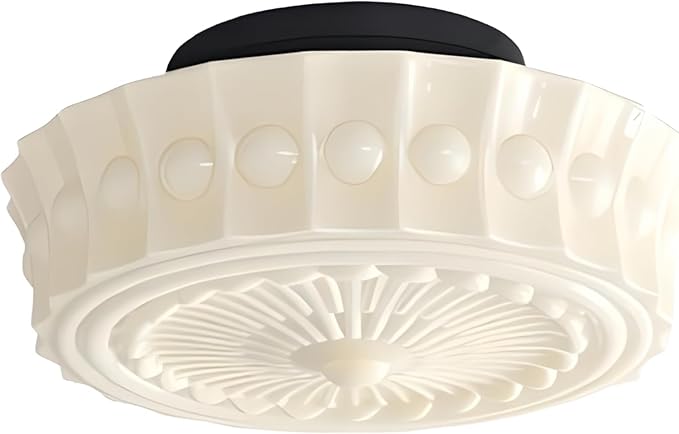 Bofea-Cream Glass Semi Flush Mount Ceiling Light Creative Sunflower Ceiling Light Fixture,Vintage Black Flush Mount Ceiling Lamp,Mid Century Ceiling Lighting for Bedroom,Hallway,Schoolhouse Kitchen.