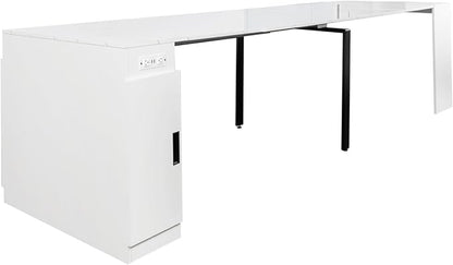 Dining Table for 6-8 People, 118.11" Multifunctional Extendable Kitchen Table for Home Dining Room, Modern Dining Table Large Long Dining Room Table for Big Family Restaurant Furniture, White