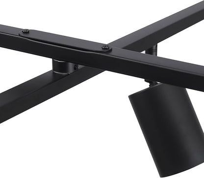 Globe Electric 59463 6-Light Track Lighting, Matte Black Finish, Center Swivel Bars, Adjustable Heads, Dimmable, GU10 Base, Modern Industrial Design
