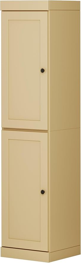 Palace Imports Solid Wood Kitchen Pantry - Narrow Storage Cabinet - Shaker Doors, Adjustable Shelves, Yellow, 16.5" Wide x 71.5" Tall, 100% Eco-Friendly Wood, Modular Pantry Cabinet Systems