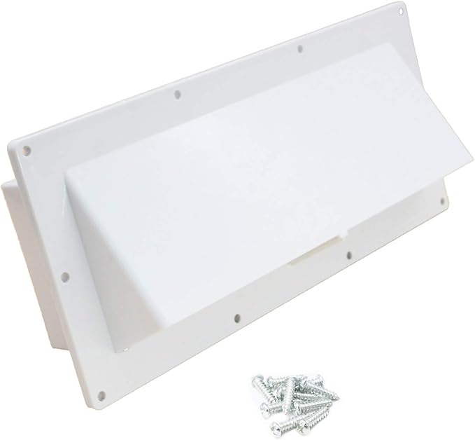 X-Haibei RV Range Hood Exhaust Vent Cover, Stove Bathroom Vent Cover Outside Damper for Motorhome Trailer Camper (White)