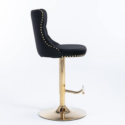 Modern Dining Chair, Mid-Century Kitchen Side Chairs with Tufted Backs, Sturdy Stable Furniture for Home Pub, Kitchen Island and Dining Room,Black-Foam-2PC-2