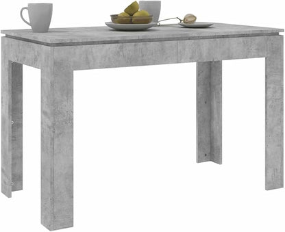 Scandinavian Style Concrete Grey Dining Table, Engineered Wood 47.2x23.6x29.9 inch Rectangular Kitchen Unit for Small Homes, Modern Dining Room Dinners, Family Meals