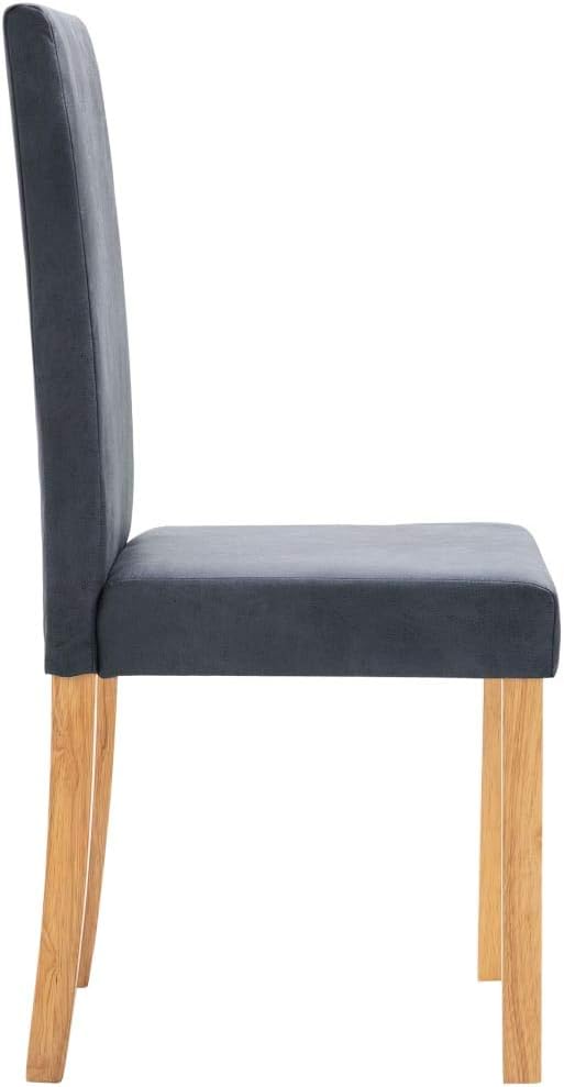 4 Pack Gray Faux Suede Dining Chairs with Wood Frame Modern Design for Kitchen Dining Room and Living Room