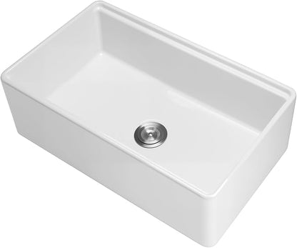VEVOR 32x20 inch Farmhouse Sink, White Sink Workstation, Fireclay Undermount Basins, Apron Front Single Bowl Basin with Multiple Accessories, Large Capacity Household Dishwasher Sinks for Kitchen
