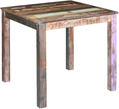 Small Dining Table 32.3 x 31.5 x 29.9 in Solid Reclaimed Wood Rectangular Vintage Kitchen Table Seats 4 Compact Rustic for Dining Room Small Spaces Apartment