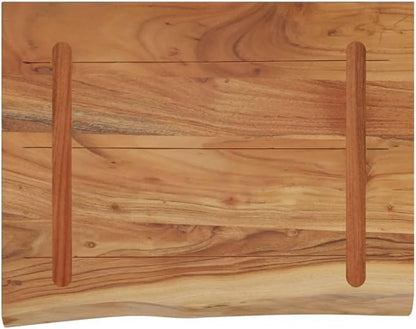 Solid Acacia Wood Live Edge Shelf Wall Mounted for Decorative Items with Shelf Supporting 165.3 lbs