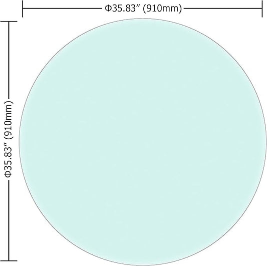 36" Clear Round Glass Table Top, Thick Tempered Glass with Smooth Polished Edge – Ideal for Kitchen, Living Room, Office or Patio Table Replacement