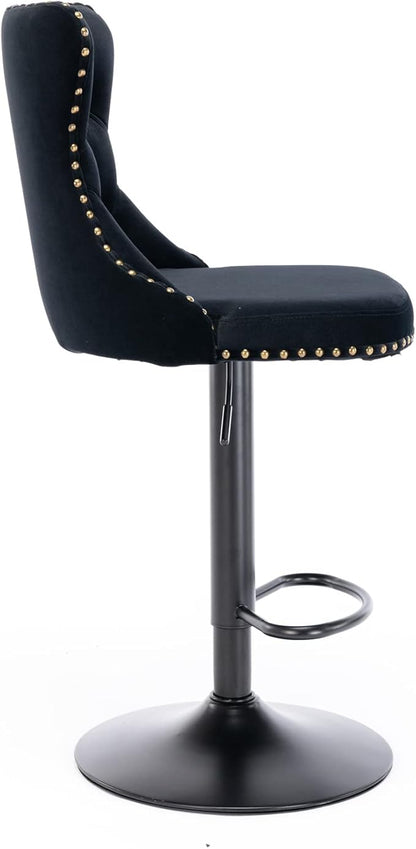 Modern Dining Chair with Back, Sturdy Stable Kitchen Side Chair Set for Home Pub Restaurant Living Room and Kitchen Island, Easy Assembly Mid-Century Luxury Furniture,Black-Foam-2PC