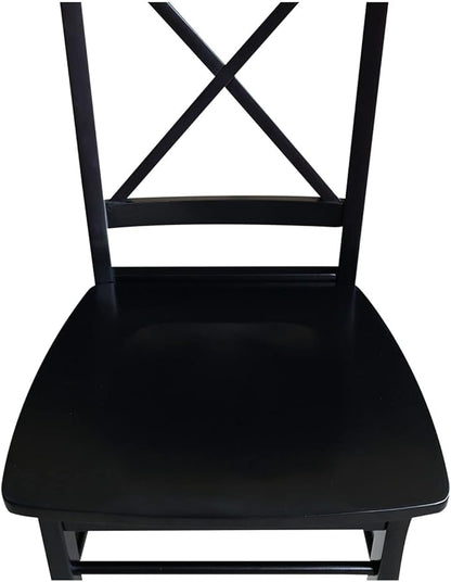 Set of Two X-Back Dining Chairs, Black