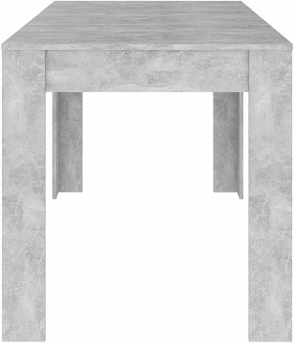 Concrete Grey Dining Table, Engineered Wood, 55.1 in Long, Durable Modern Kitchen & Dining Room Table for Family Meals
