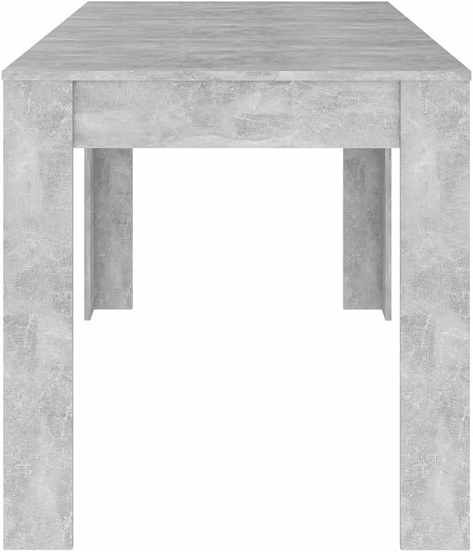 55 inch Concrete Grey Dining Table Modern Engineered Wood Small Dining Table for Kitchen 4 Seater Easy Clean Indoor Use for Apartment Loft Breakfast Nook
