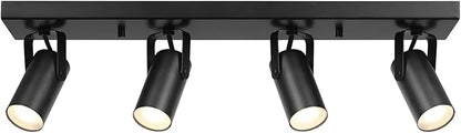 GLOBE Electric 64000051 24" 4-Light 22W Dimmable LED Integrated Track Lighting, Matte Black, Lighting for Kitchen, Bathroom, Bedroom, or Dining Room, Living Room Ceiling Lights, Light Fixture