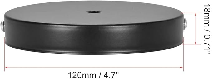 uxcell Retro Light Canopy Kit Wall Sconce Lamp Plate Fixture 120mm 4.7Inch Black