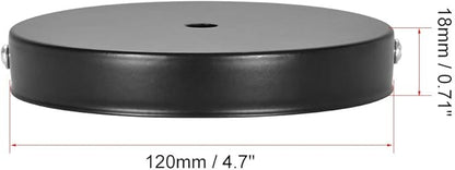 uxcell Retro Light Canopy Kit Wall Sconce Lamp Plate Fixture 120mm 4.7Inch Black