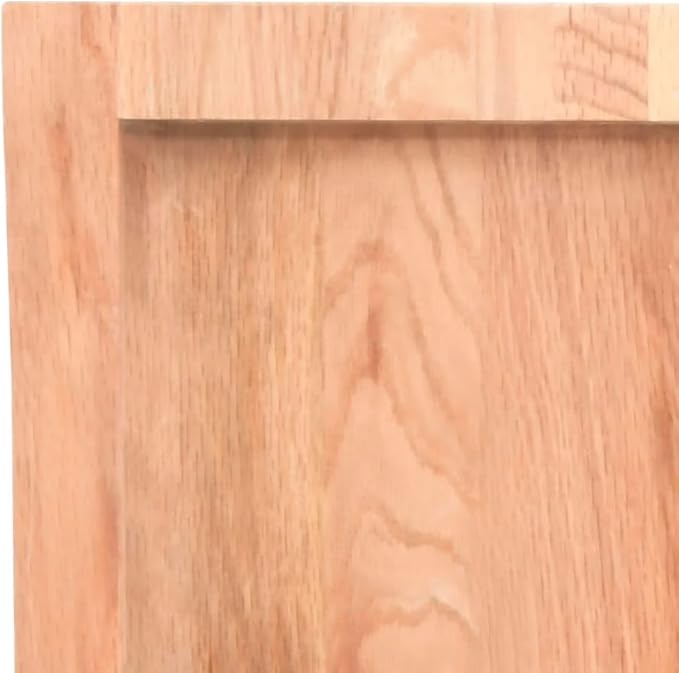 Solid Wood Table Top 39.4 x 19.7 in Light Brown Solid Oak Countertop Varnished Handmade for Dining Room Kitchen Office