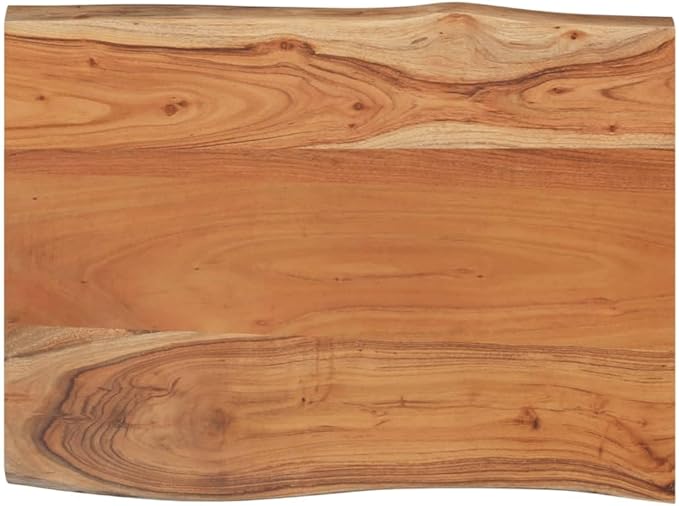 Solid Acacia Wood Table Top 20 x 16 Inches, Live Edge Desktop Replacement for Dining Desk, Office Workstation, Indoor Outdoor Furniture