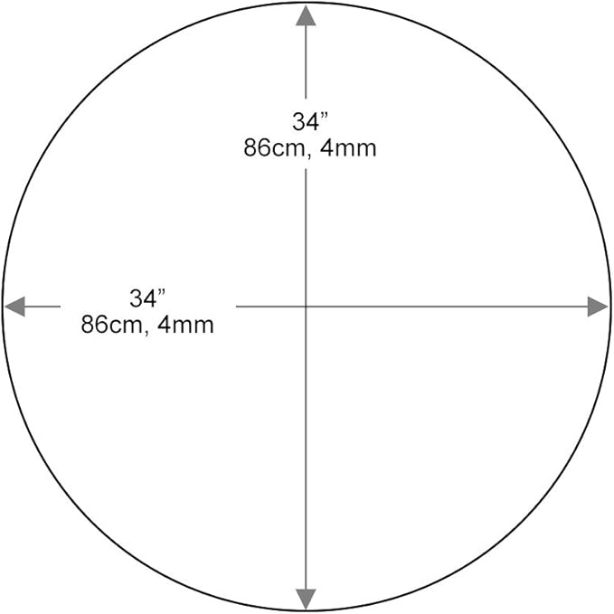 Dulles Glass 34 inch Round Glass Table Top - Tempered - 3/8" Thick Glass Surface, Safe Pencil Edge, Multipurpose for Dining Table, Patio, Coffee and End Table