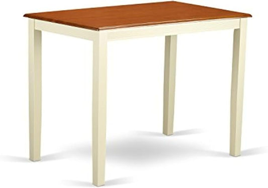 East West Furniture YAT-WHI-H Yarmouth Rectangle Counter Height Kitchen Table, 30x48 Inch, Buttermilk & Cherry