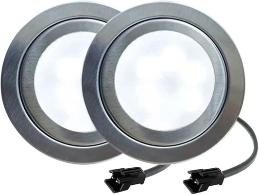 2-Pack DC 12V 1.5W Frosted Kitchen Cooker Range Hood Light Bulb LED for Diameter 60mm/2.35in of Hole Milky Cover Smoke Exhauster Ventilator Lamp (Warm White 3000K)