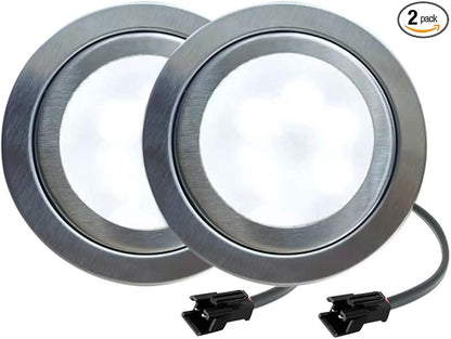 2-Pack DC 12V 1.5W LED Kitchen Cooker Range Hood Light Bulb Diameter 68mm Milky Cover Smoke Exhauster Ventilator Light Lamp with SM Male Connector (White 6000K)