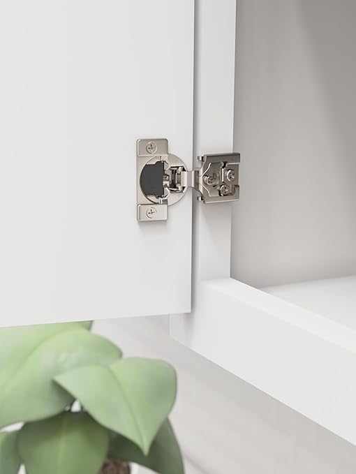 Amerock 2 Pack 3/4 inch Overlay Soft-Closing Compact Concealed Hinge for Face Frame Cabinet, 105-degree Opening Angle with 3-Way adjustability