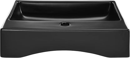 Claire 20 Rectangle Ceramic Vessel Sink, Matte Black