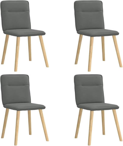 4-Piece Dark Gray Fabric Dining Chairs Set with Metal-Wood Frame, Thick Foam Cushioned Seats for Kitchen Dining Room Living Room Furniture