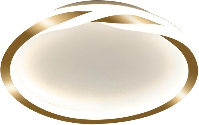 ASGYISA 16inch Modern LED Ceiling Light Gold Flush Mount Light Fixture Bright Ceiling Lamp for Closet Bathroom Hallway Bedroom Kitchen （Circle ） 4000K