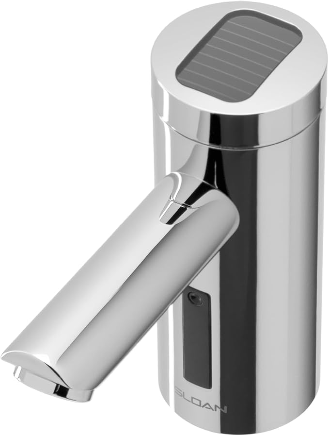 Sloan Optima EAF-275 Sensor Activated Touch-Free Faucet, Commercial Grade w/Mounting Hardware - 0.35 GPM Solar-Powered Deck-Mounted Mid Body, Polished Chrome Finish, 3335152