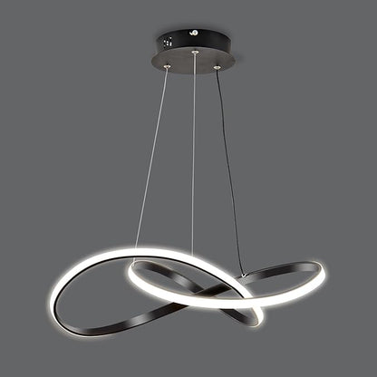 Viruhaka Modern LED Pendant Light Fixture，Black Contemporary Ceiling Hanging Fixture with Irregular Ring Lights for Dining Living Room Bedroom Kitchen Island Cafe（4000K，Neutral Light ）