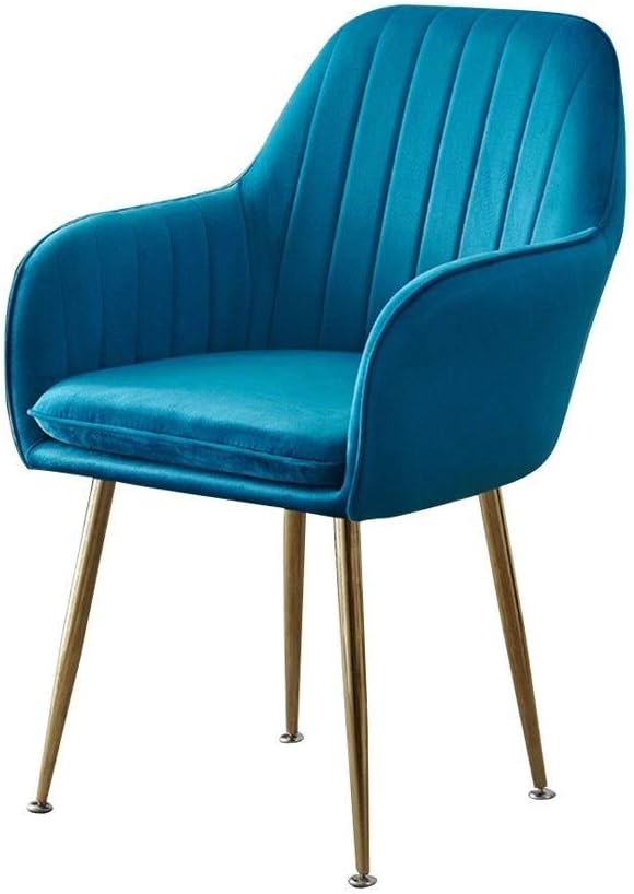Kitchen Islands Stools Soft Velvet Dining Chair,Cafe Milk Tea Dessert Shop Small Apartment Lounge Chairs (Blue)