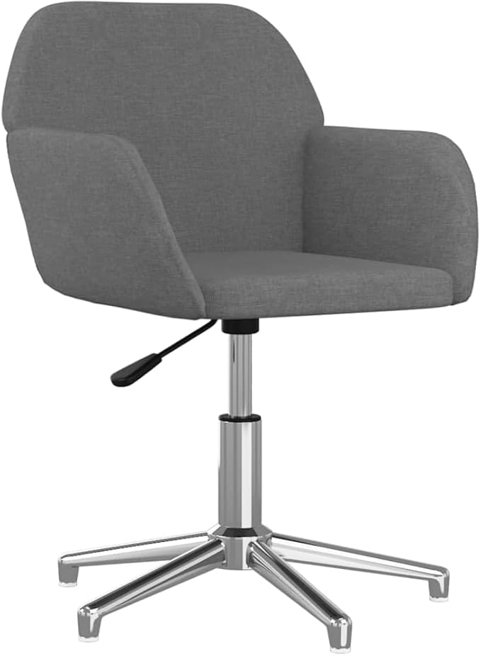 Swivel Dining Chairs Set of 2 Light Gray Fabric Modern Accent Chairs with 360-Degree Rotation for Kitchen Dining Room and Vanity