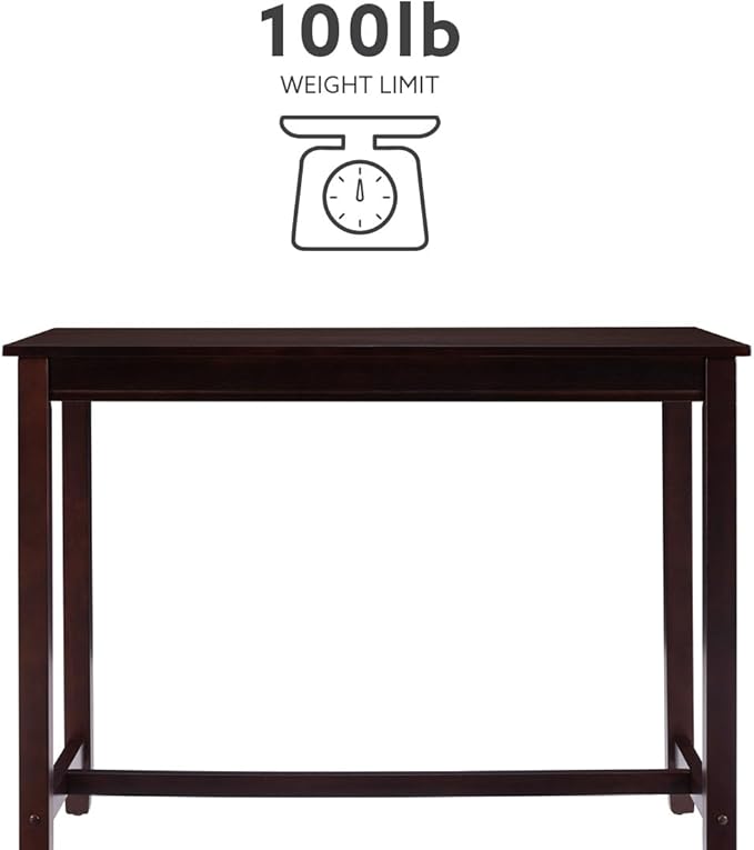 Linon 36 inch Height Pub Claridge Table, Walnut Counter