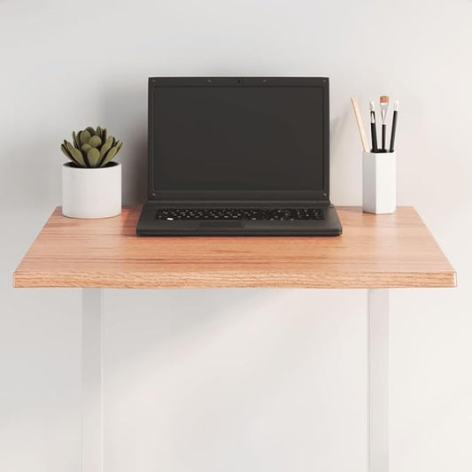 23.6 x 23.6 in Solid Oak Tabletop Live Edge Rustic Wood Slab Countertop for Dining Room Kitchen Office Desk, Durable Varnished Square Table Top for Indoor Space