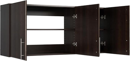 Prepac Elite 54" Wall Cabinet, Espresso Storage Cabinet with 2 Adjustable Shelves, Storage for Pantry, Kitchen and Bathroom 12" D x 54" W x 24" H