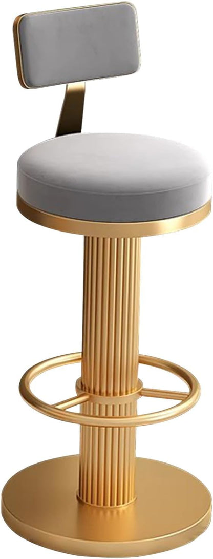 s, Adjustable Counter Height Chairs, Upholstered Chairs for Kitchen Island, Cafe, Pink,Grey-Sitting Height 6580cm