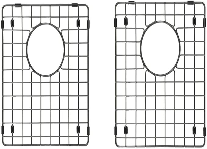 Starstar 50/50 Double Bowl Kitchen Sink Matte Black 304 Stainless Steel Bottom Two Grids (16 x 14)