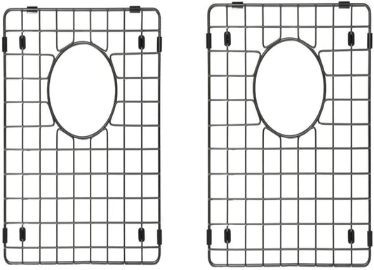 Starstar 50/50 Double Bowl Kitchen Sink Matte Black 304 Stainless Steel Bottom Two Grids (16 x 14)