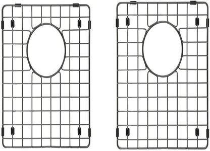 Starstar 50/50 Double Bowl Kitchen Sink Matte Black 304 Stainless Steel Bottom Two Grids (15 x 13)