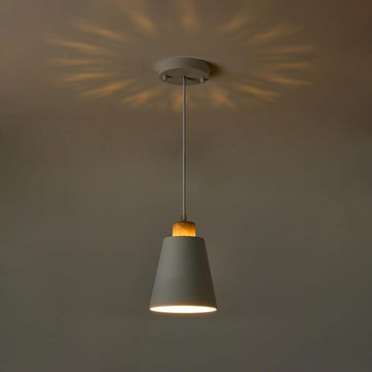 White Pendant Light Kitchen Island Wood Pendant Lighting Mini Modern Hanging Light Small Pendant Light Fixture for Dining Room,Bar,Bedroom,Adjustable Cord,5.94 inch,1 PCS