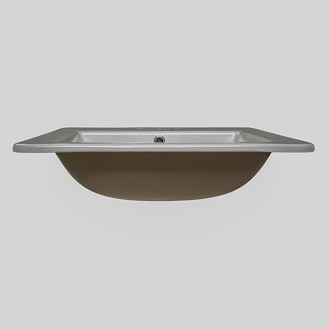 MSI White 21.00 in. (Width) X 18.3125 in. (Height) Rectangle Porcelain Overmount Vanity Sink
