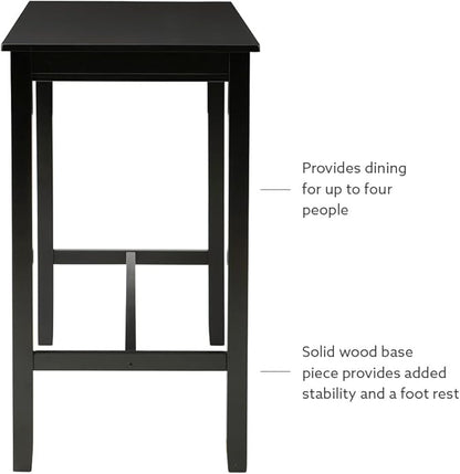 Linon 42 inch Bar Height Pub Claridge Table, Black