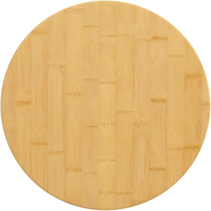 Bamboo Table Top 11.8 in Round Natural Varnished Surface for Tabletop Standing Desk, Solid Wood Style Countertop, Small Coffee Workbench Slab for Dining Room Office RV