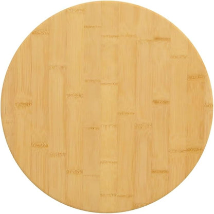 11.8" Bamboo Round Table Top, Natural Varnished Butcher Block Countertop, 1 in Thick Wood Desktop for Dining Room Office Bedroom