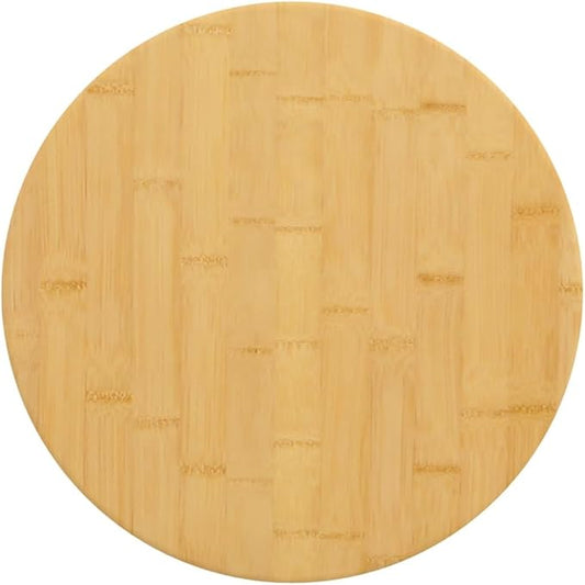 11.8" Bamboo Round Table Top, Natural Varnished Butcher Block Countertop, 1 in Thick Wood Desktop for Dining Room Office Bedroom