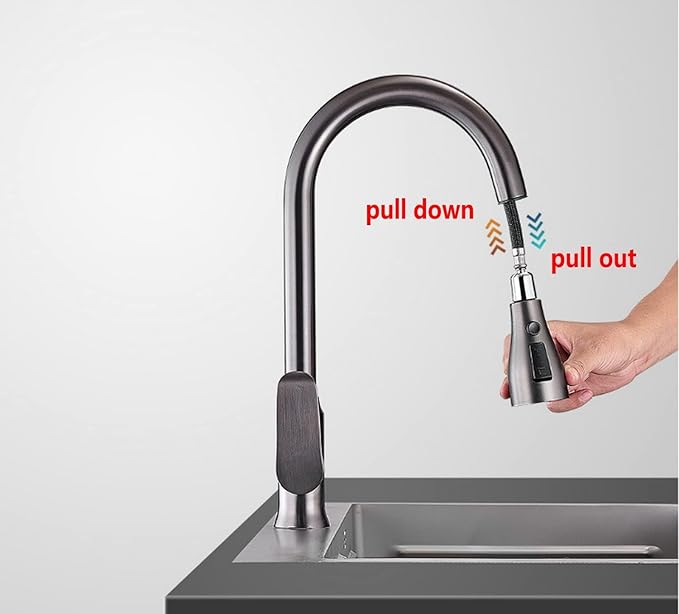 Pull Down Kitchen Faucet Hose Replacement M15*1MM X G1/2,(360 Rotatable) With Quick Connect, 59-Inch for Pluggable Nylon Hose,Compatiblity for WOWOW,OWOFAN,FORIOUS,APPASO,WEWE facuet parts